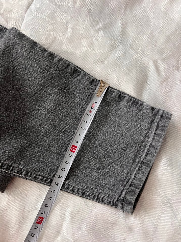 Gri Normal Boy Kadın Kot Pantolon - Görsel 4