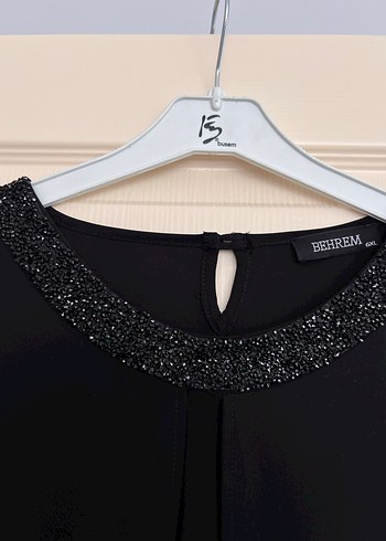 Uzun Siyah Kadın abiye - Görsel 3