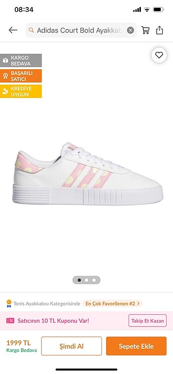 Adidas Adidas court bold kadın ayakkabısı