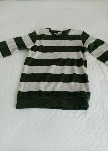 Gri Çizgili Erkek Çocuk Sweatshirt