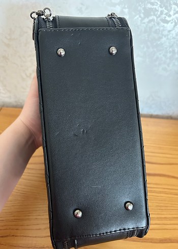 Zincir Detaylı Siyah Deri Kadın Çanta - Görsel 6