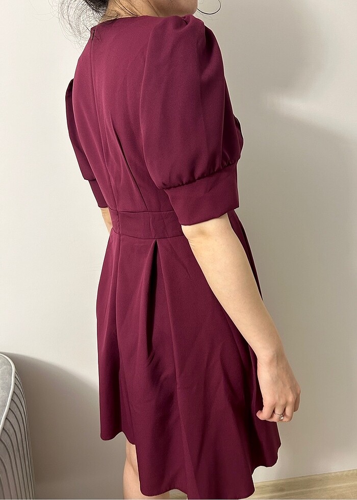 Bordo elbise - Görsel 2