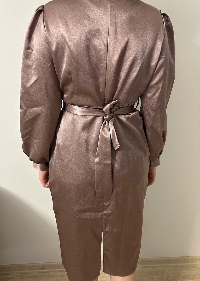 Pudra gül kurusu elbise - Görsel 3