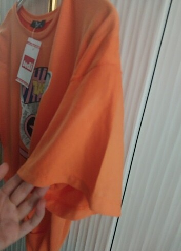 s Beden turuncu Renk Önden bağlamalı tşört