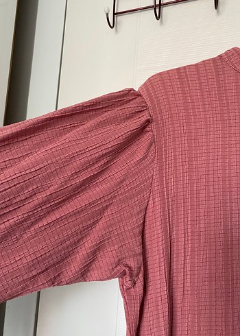 Pembe Uzun Kollu Elbise - Görsel 4