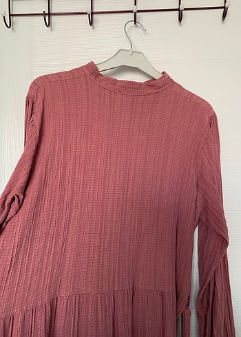 Pembe Uzun Kollu Elbise - Görsel 5