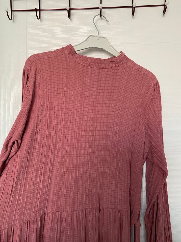 Pembe Uzun Kollu Elbise - Görsel 5