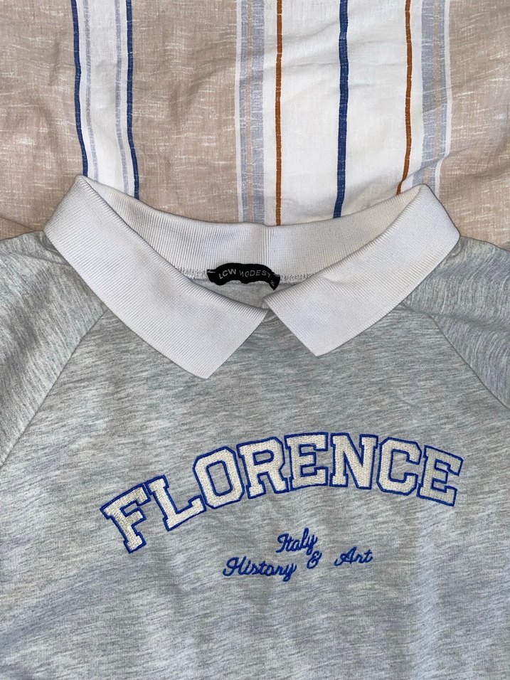 Gri Uzun Kollu Kadın Sweatshirt - Görsel 3