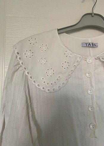 Düğmeli Beyaz Bohem Uzun Keten Elbise - Görsel 4