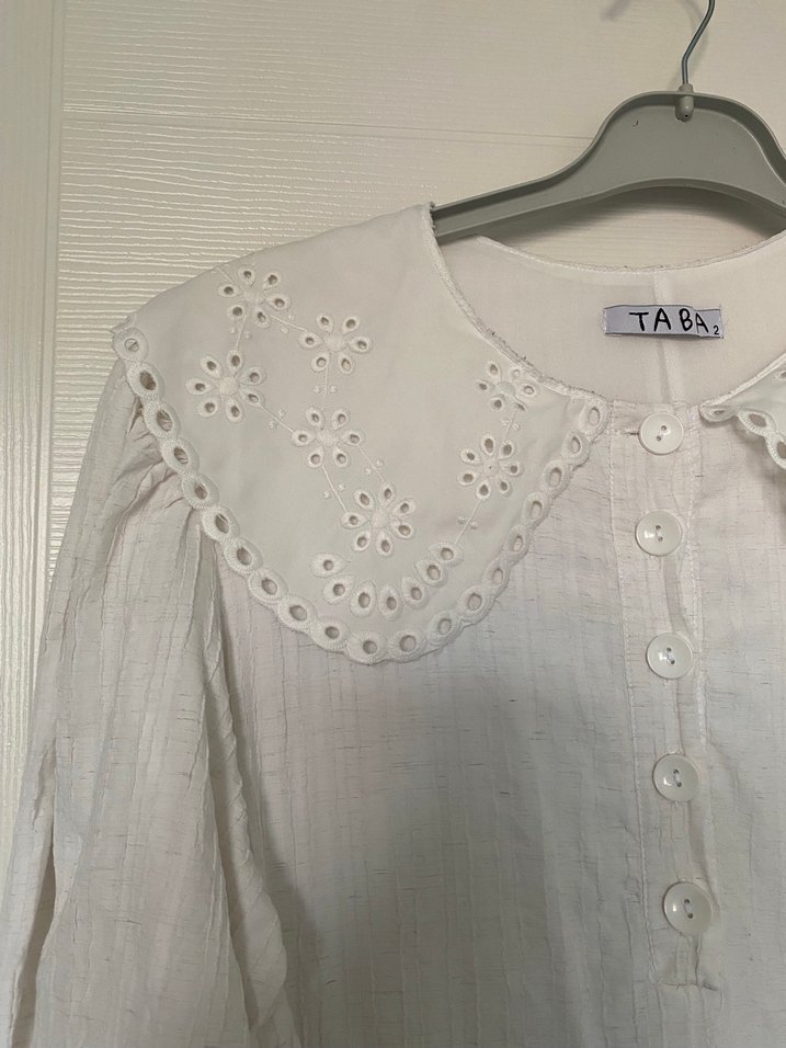 Düğmeli Beyaz Bohem Uzun Keten Elbise - Görsel 4