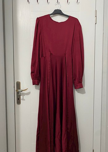 Belden baglamali bordo abiye +sal - Görsel 2