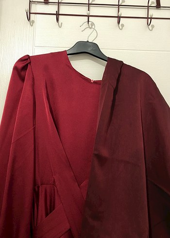 Belden baglamali bordo abiye +sal - Görsel 6