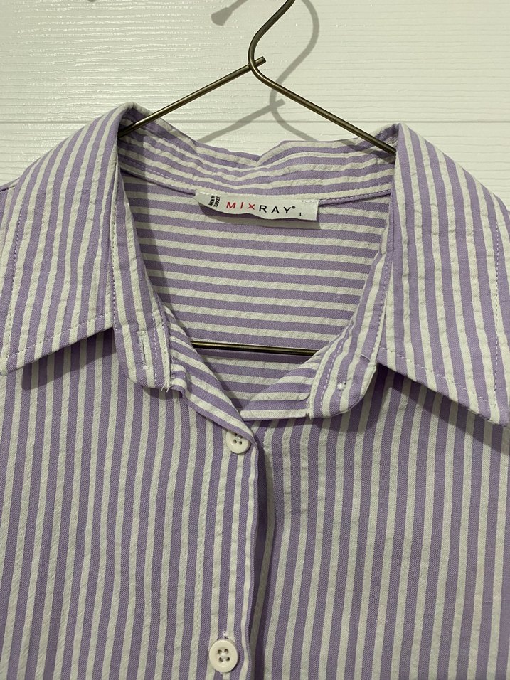 Mor Çizgili  Gömlek - Görsel 3