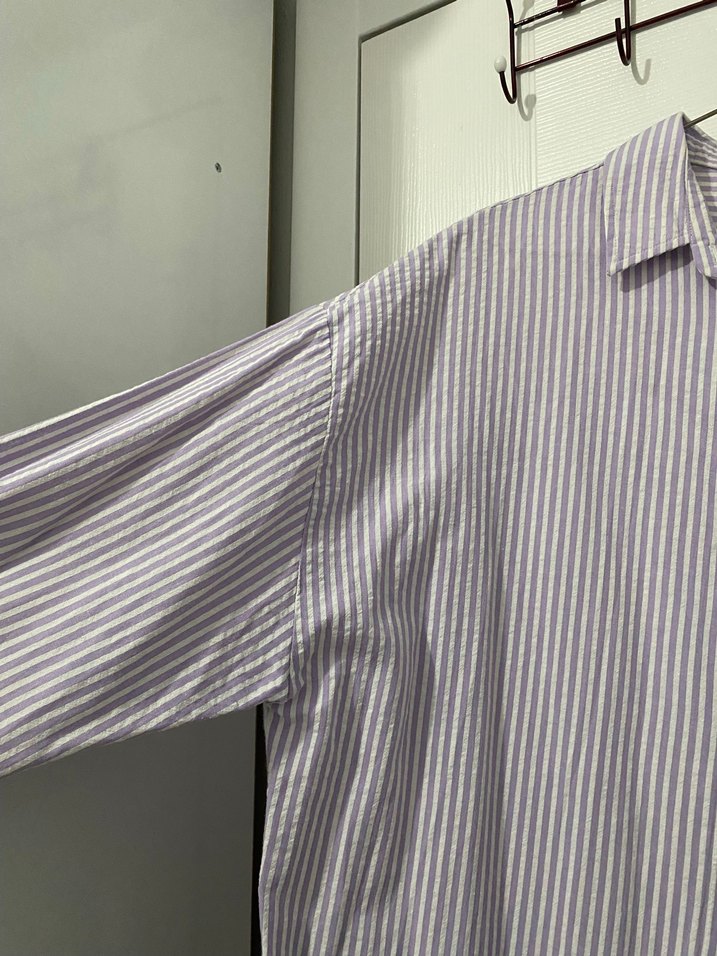 Mor Çizgili  Gömlek - Görsel 2
