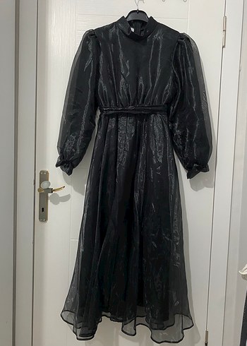 Organze siyah abiye - Görsel 3