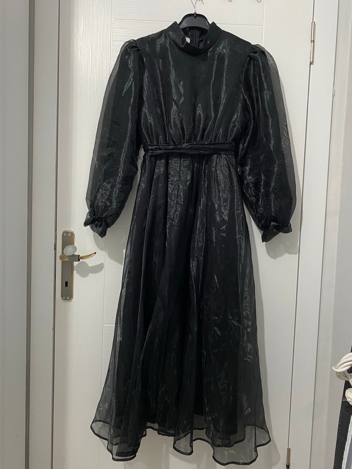 Organze siyah abiye - Görsel 3