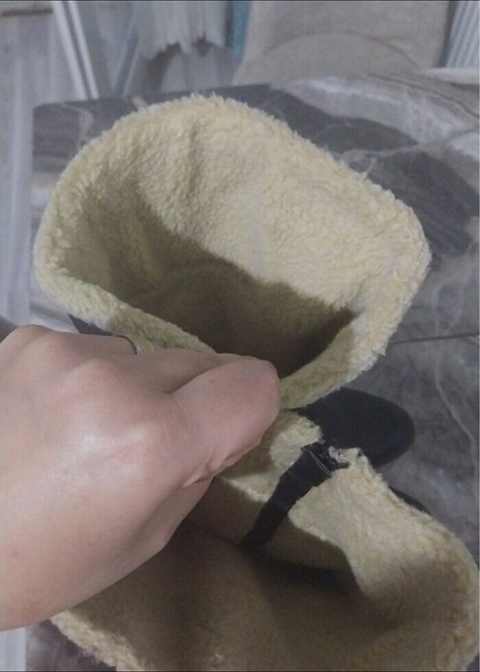 İçi yünlü topuklu çizme - Görsel 4