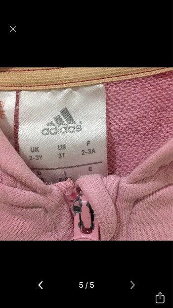 24-36 Ay Beden pembe Renk Kız çocuk adidas hırka
