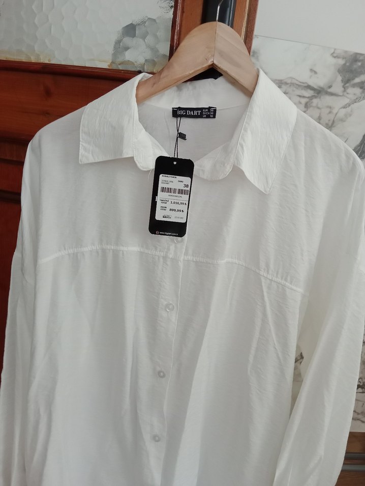 Kemerli Keten Gömlek - Görsel 2