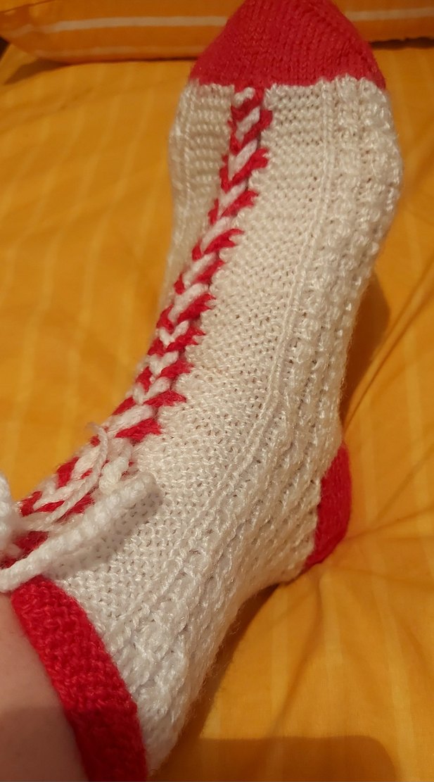 bayan Örgü Beyaz Çorap - Görsel 2