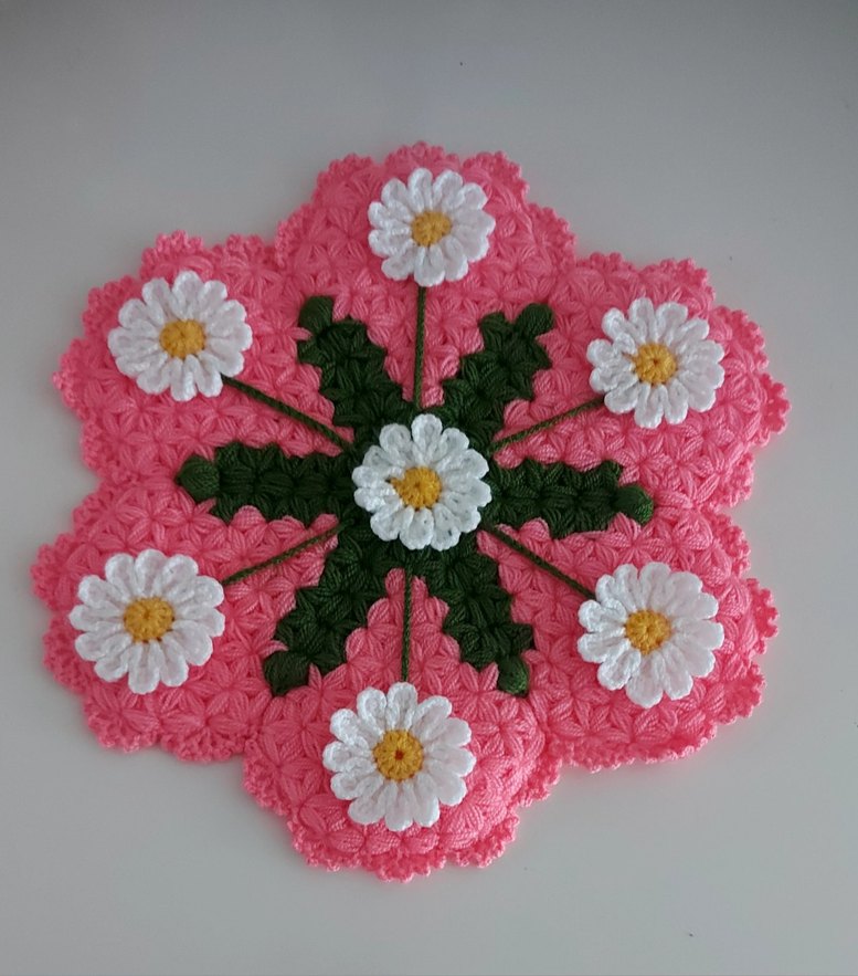 Papatya Desenli Pembe banyo lifi - Görsel 2