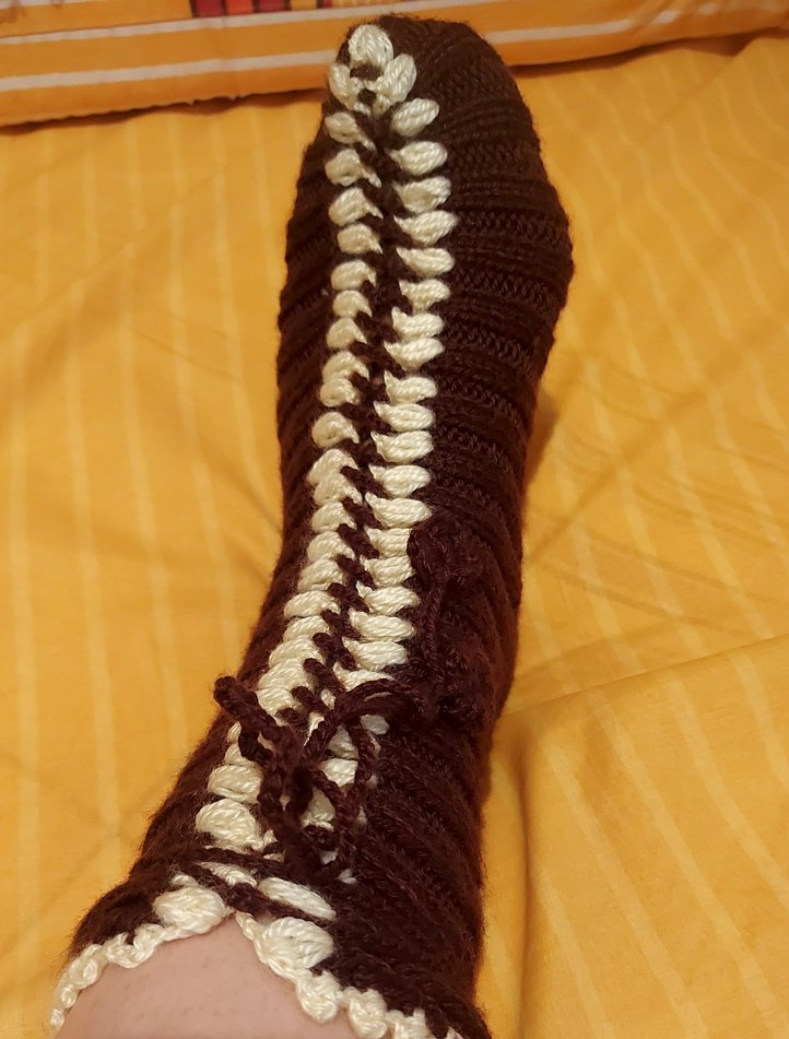 Kahverengi  krem  çizme patik - Görsel 3