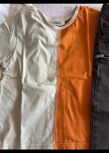 Erkek Bebek Kot Pantolon ve Kısa Kollu Tişört panço - Görsel 4