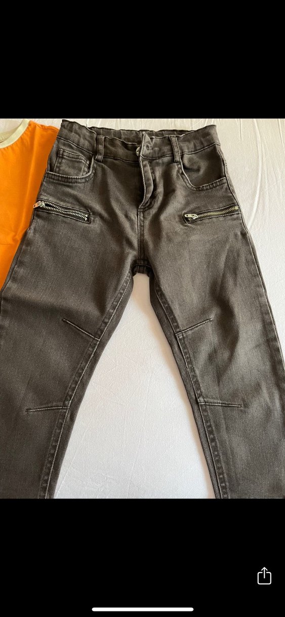 Erkek Bebek Kot Pantolon ve Kısa Kollu Tişört panço - Görsel 5