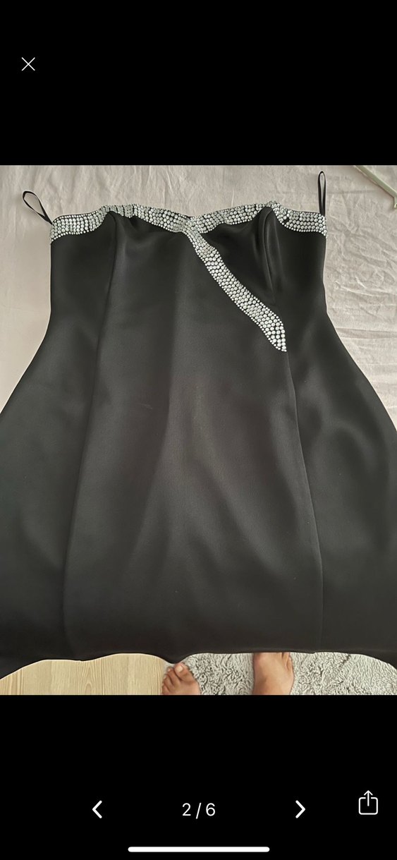 Kısa Siyah Kadın Takım Elbise gece elbisesi - Görsel 2