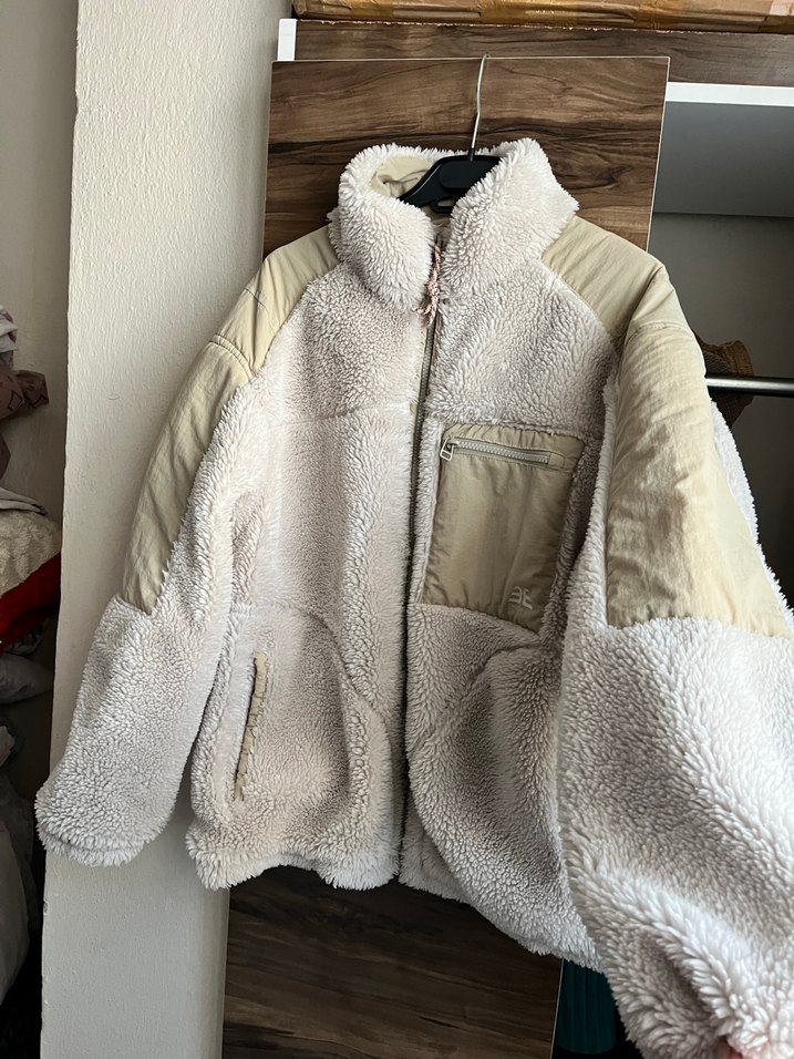 Kadın Beyaz Kürklü Midi Mont - Görsel 3