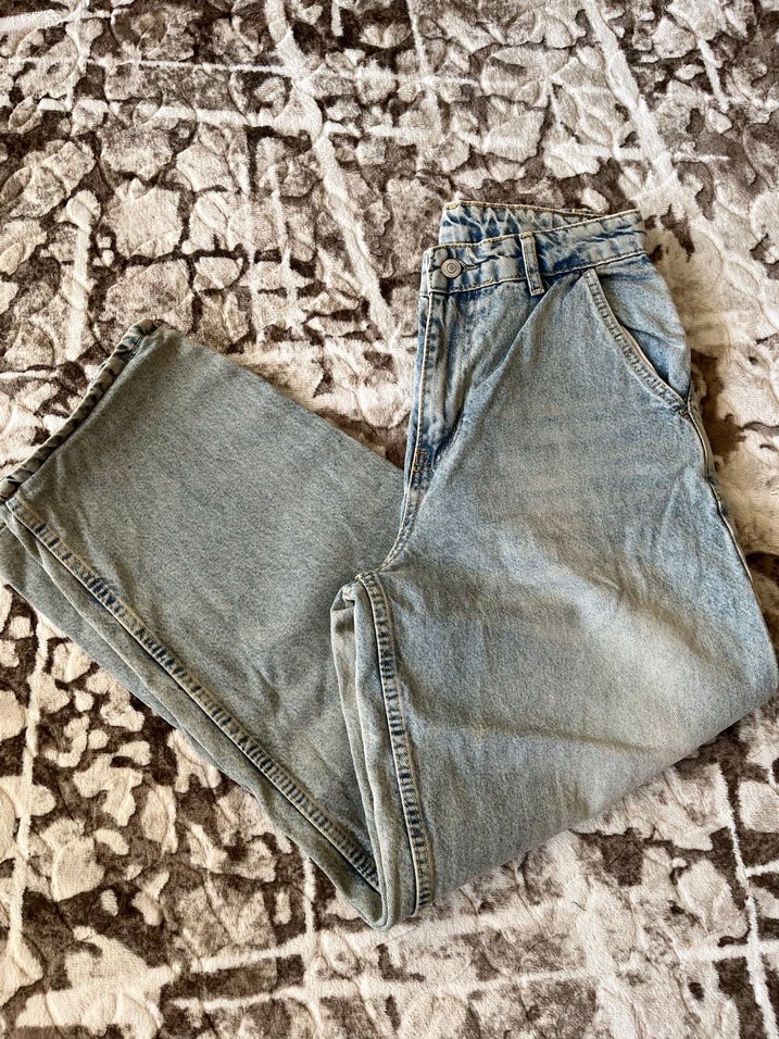 Gri Loose Fit Kadın Denim Pantolon - Görsel 2