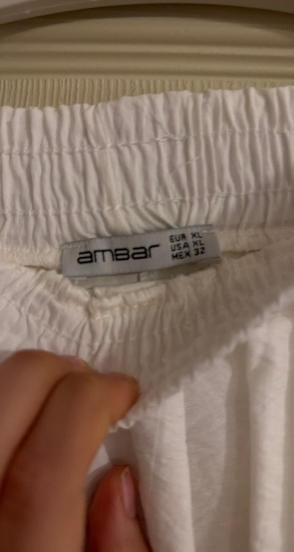 Beyaz Midi Keten Salaş Etek - Görsel 2