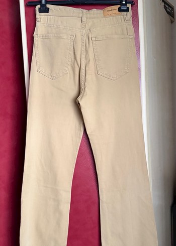 Bej Midi Boy ispanyol Kadın Jean - Görsel 4