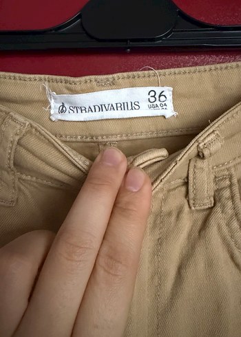 Bej Midi Boy ispanyol Kadın Jean - Görsel 2