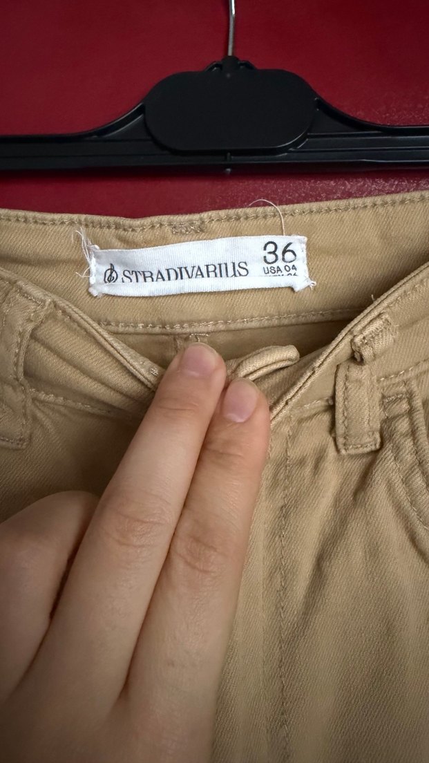 Bej Midi Boy ispanyol Kadın Jean - Görsel 2