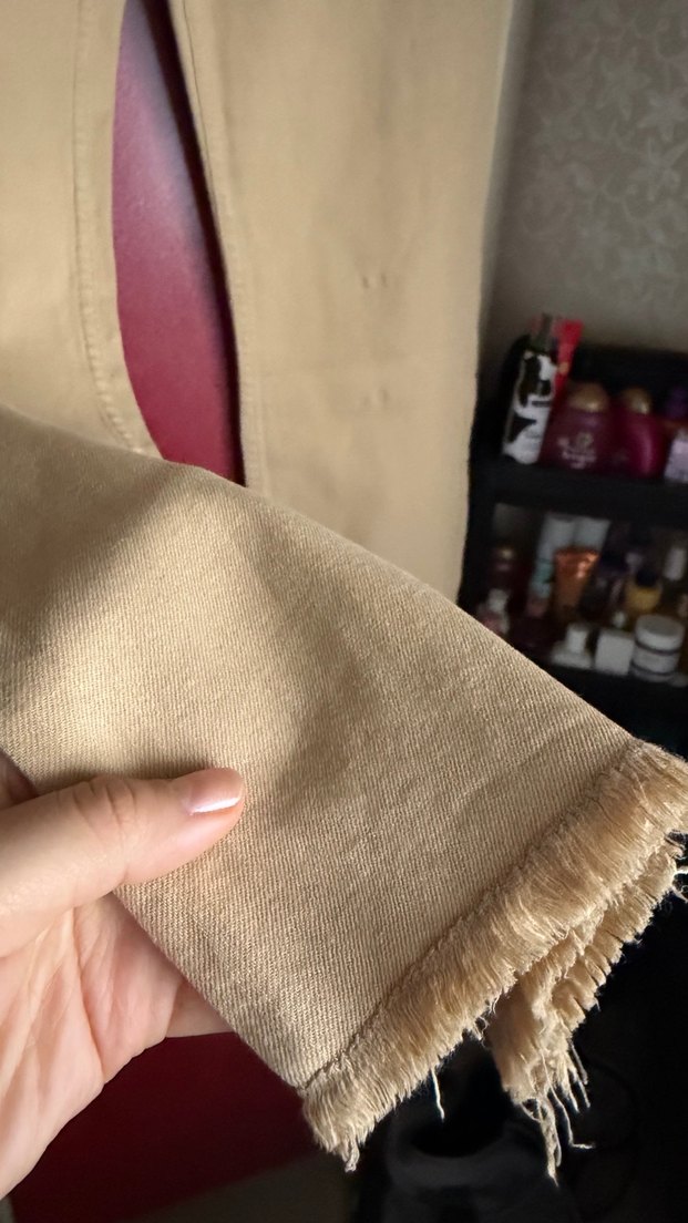 Bej Midi Boy ispanyol Kadın Jean - Görsel 3