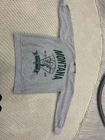 montana yazılı sweatshirt