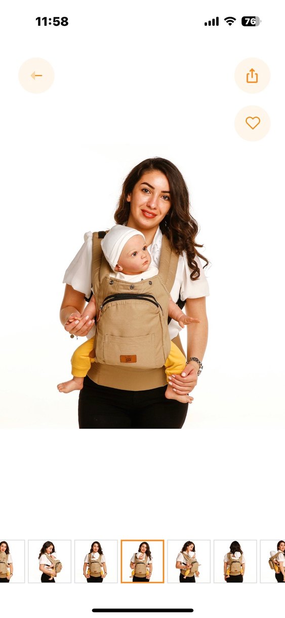 Babyplus Bej Bebek Taşıyıcı Kanguru - Görsel 3