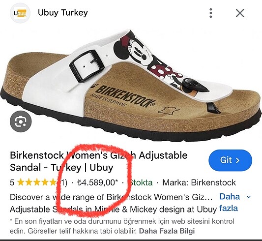 Orjinal Birkenstock 38 numara minni mickey oarmak arası terlik