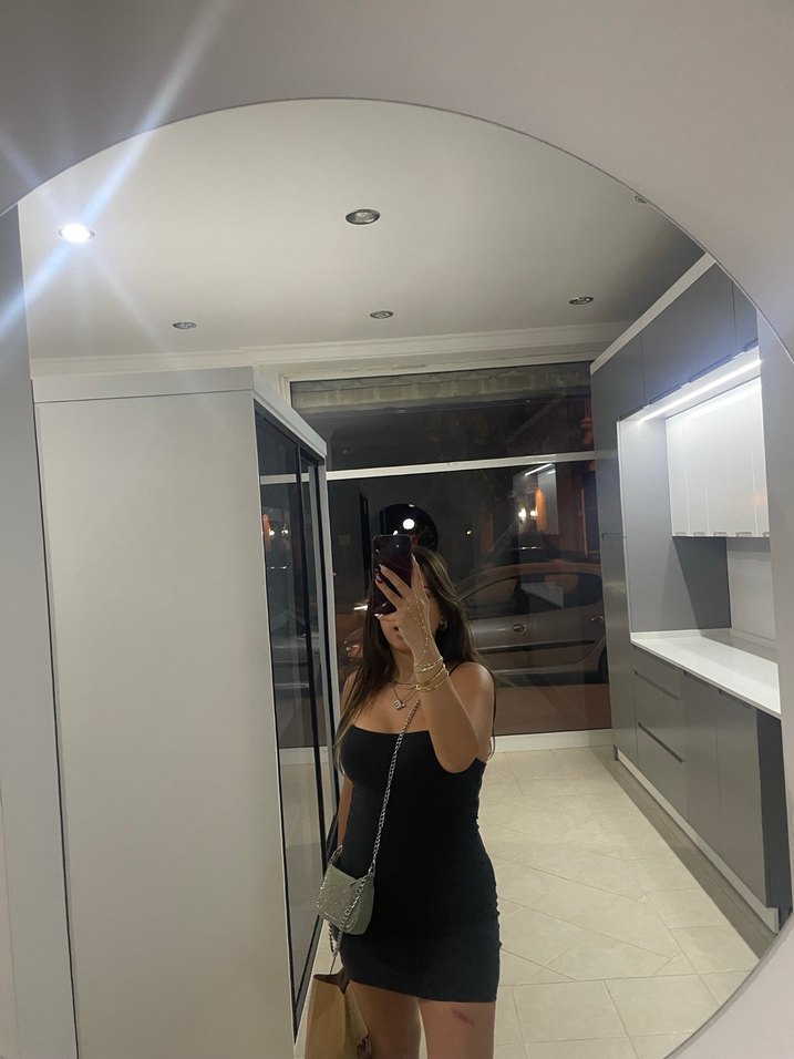 Antrasit Strappy Mini Elbise - Görsel 2