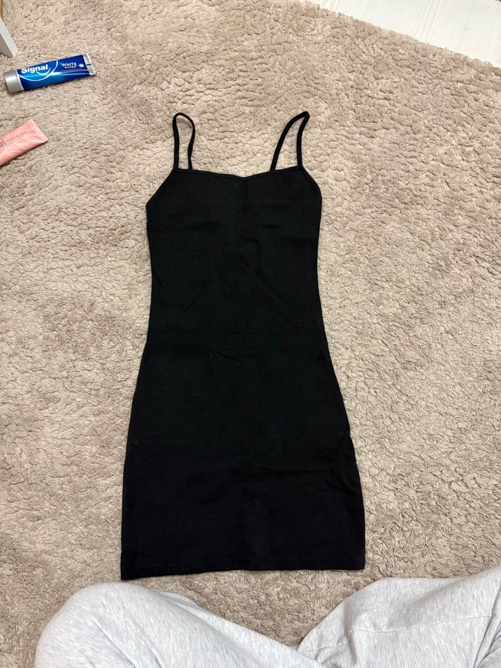 Antrasit Strappy Mini Elbise - Görsel 5