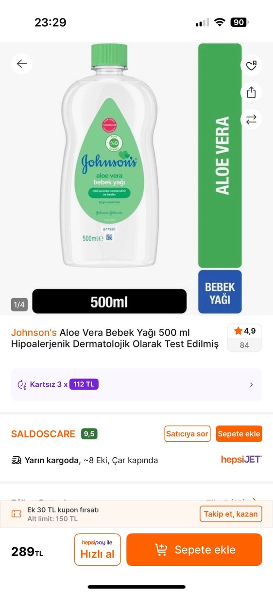 Johnson's Bebek Yağı 500ml - Boya İçermez - Görsel 4