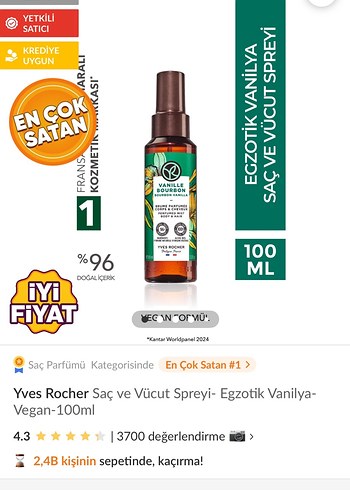 Yves Rocher Vanilya Saç ve Vücut Spreyi - Görsel 5