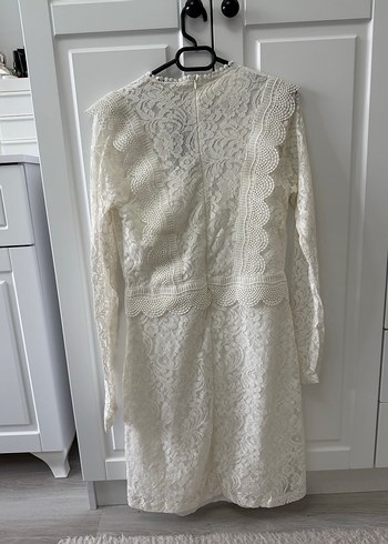 Dantel İşlemeli Beyaz Abiye Elbise - Görsel 2