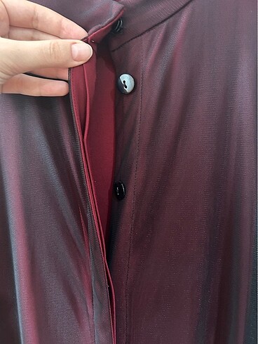 50 Beden Siyah tüllü bordo büyük beden abaya