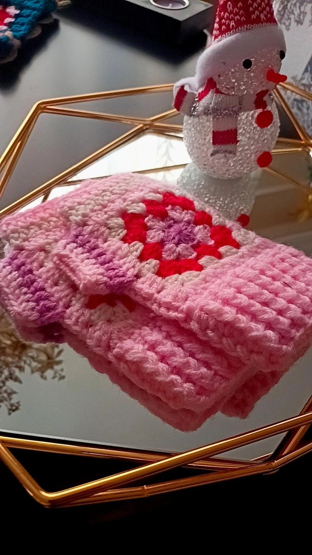 Bohem Renkli Örgü Kadın Eldiveni - Görsel 2