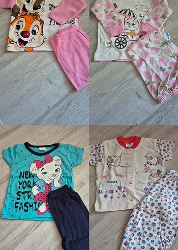 Bebek ve Çocuk Gri Desenli Uyku Takımları - Görsel 2