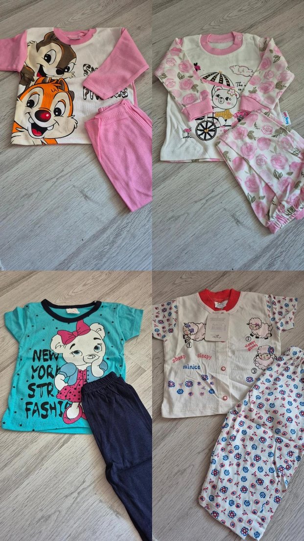 Bebek ve Çocuk Gri Desenli Uyku Takımları - Görsel 2