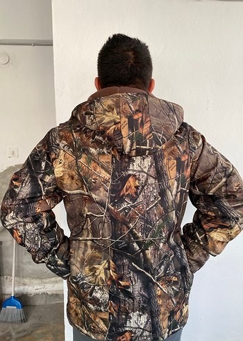 l/xl Beden Kahverengi Kamuflaj Erkek Mont
