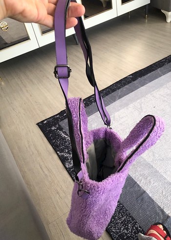 Beden mor Renk Mor Peluş Kadın El Çantası